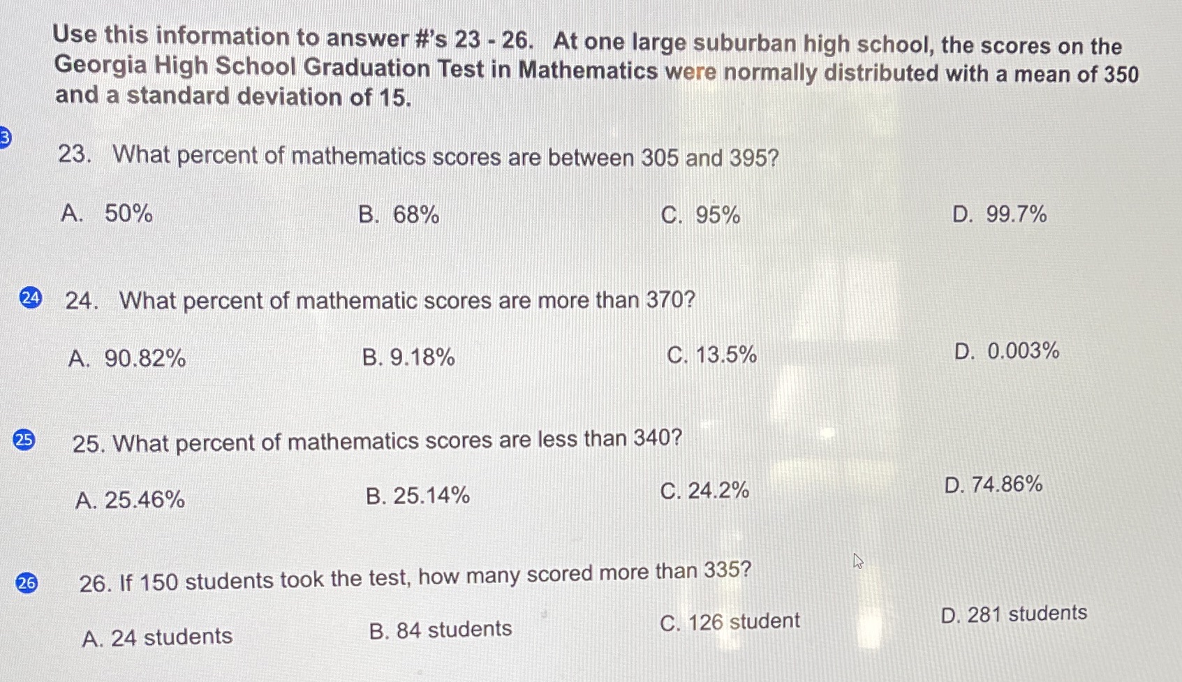 I need 23-26 answered !! Asap I've been trying