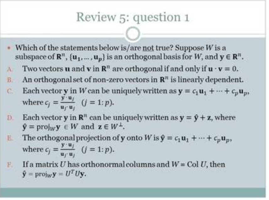 5.1 Which of the statements below is/are not