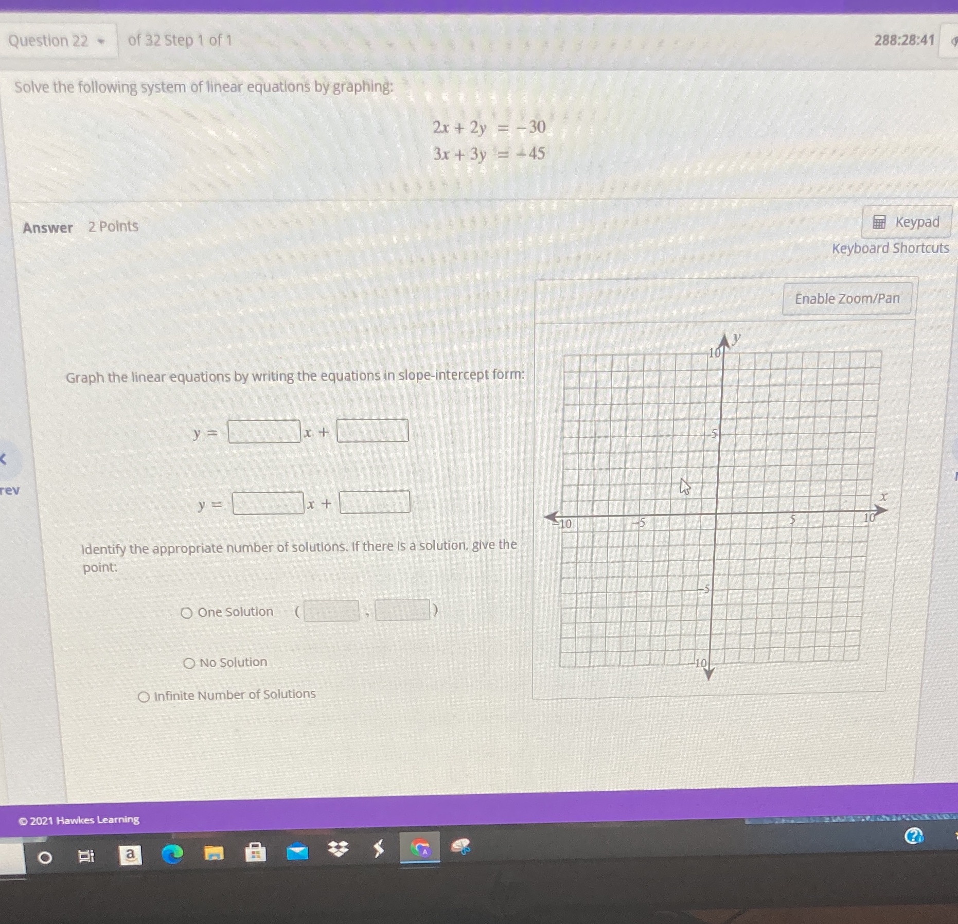 Trying to graph in slope intercept form. And