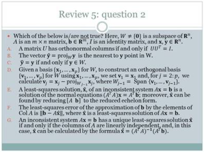 5.1 Which of the statements below is/are not