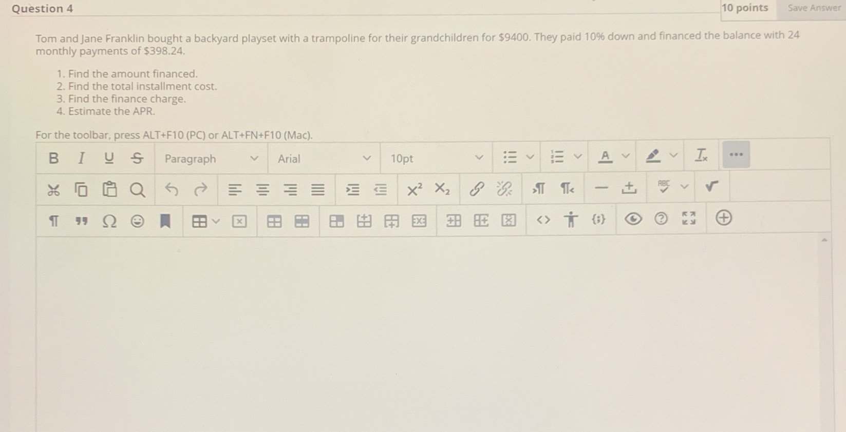 Question 4 10 points Save Answer Tom and Jane