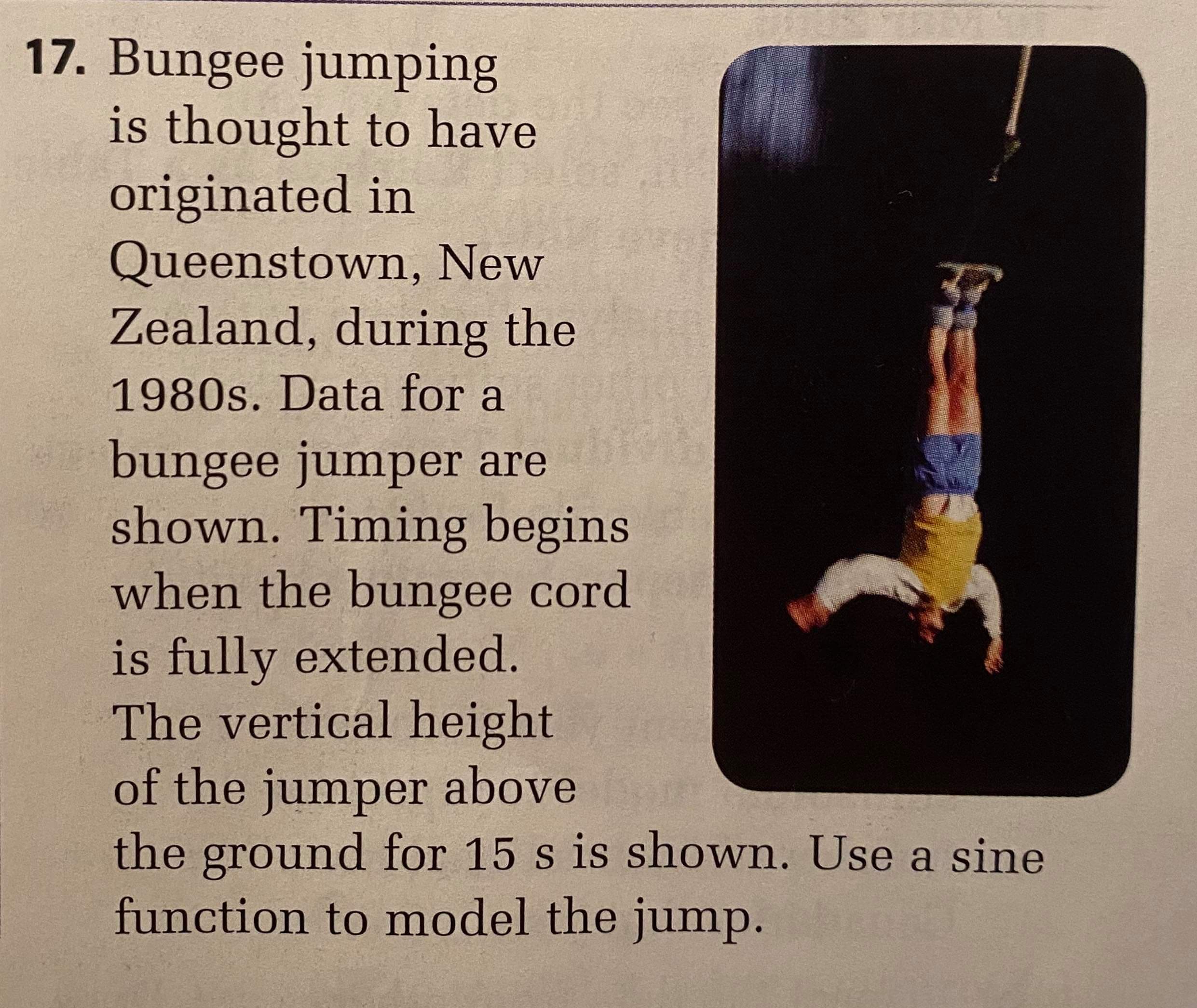 \f17. Bungee jumping is thought to have