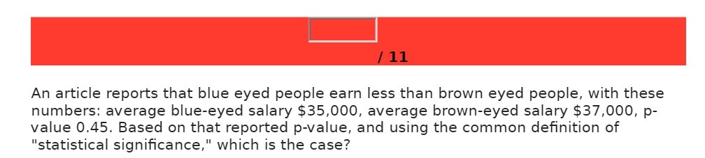/ 11 An article reports that blue eyed people