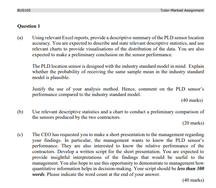 SN Contractor PLD Sensor Accuracy (in meters) 1