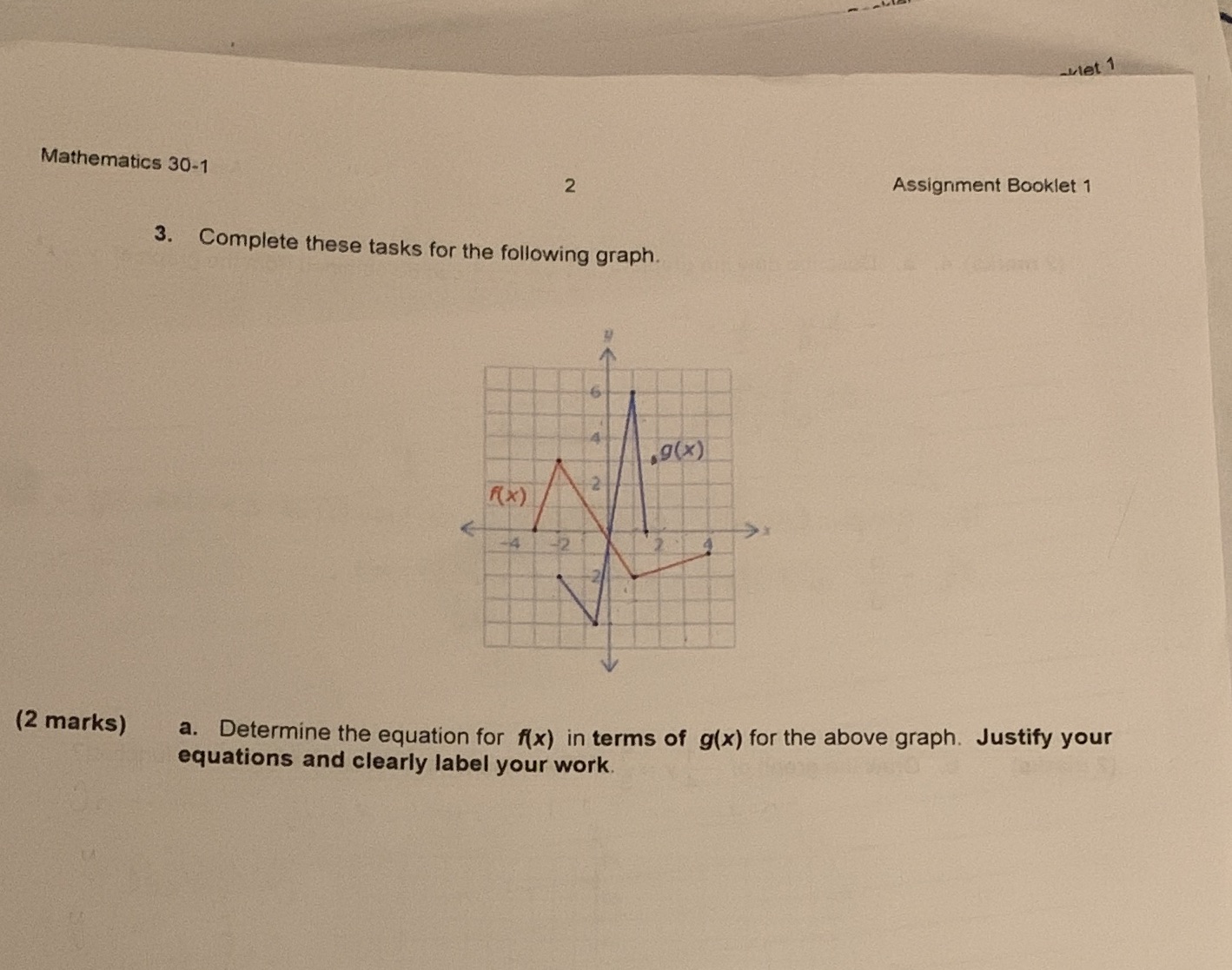 REMEMBER IT SAYS TO FIND THE EQUATION IN TERMS OF
