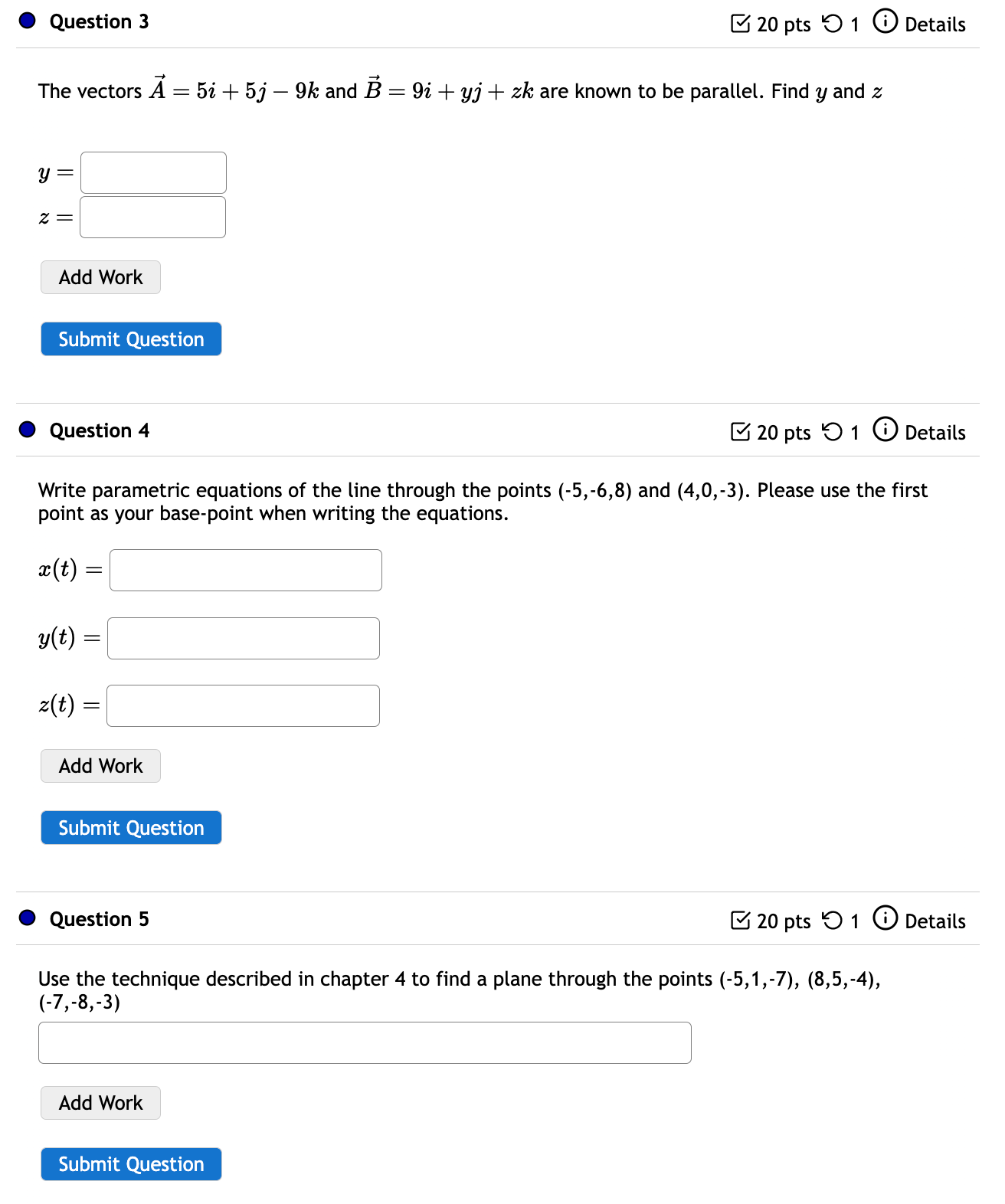 C Question 3 IE 20 pts '0 1 (9 Details The