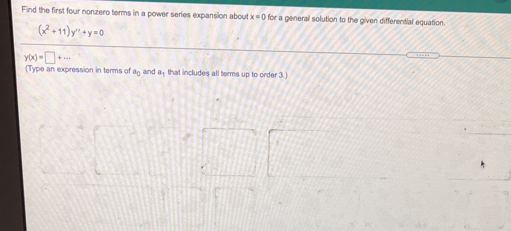 Find the first four nonzero terms in a power