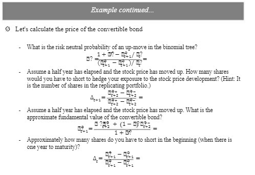 Example continued. Let's calculate the price