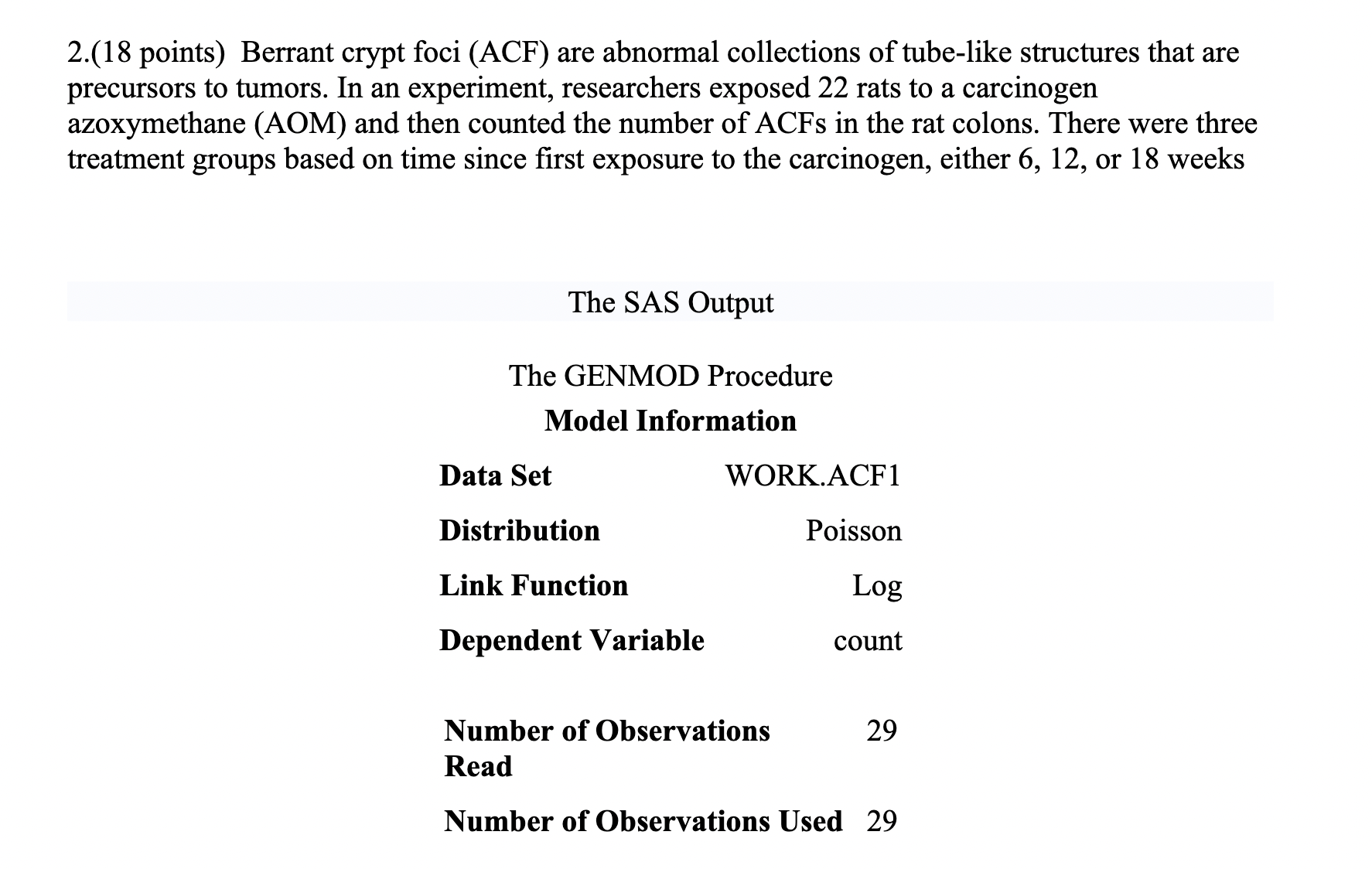 2.(18 points) Berrant crypt foci (ACF) are