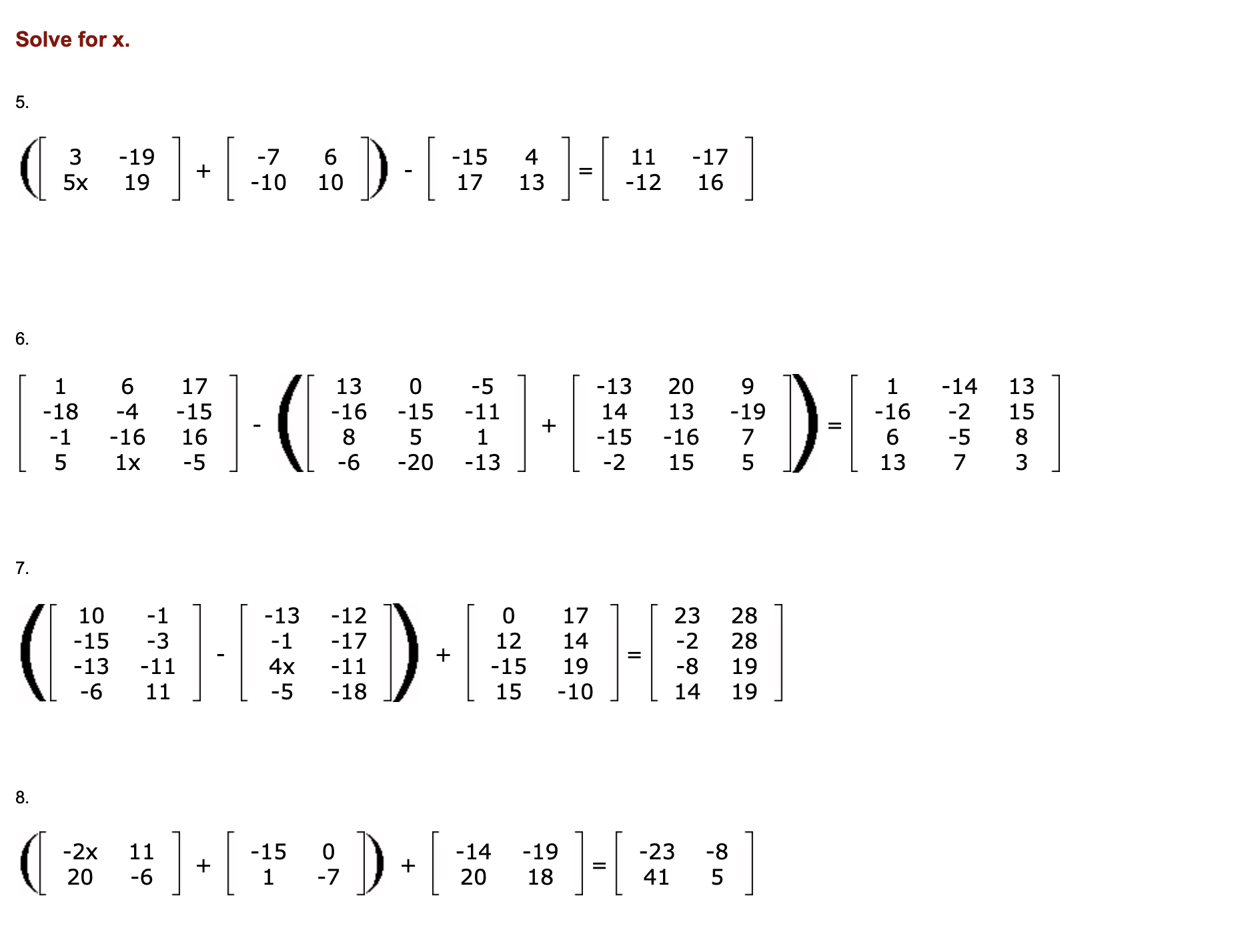 Review of systems of linear equations and