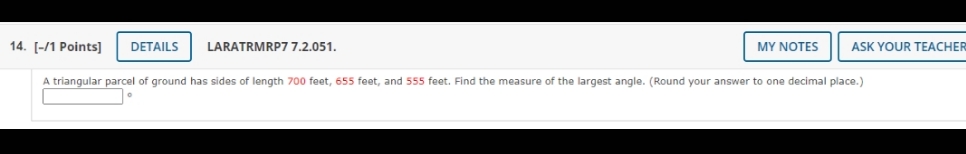 find values 14. [-/1 Points] DETAILS LARATRMRP7