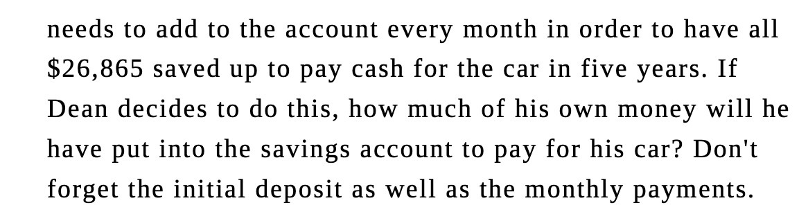 needs to add to the account every month in order