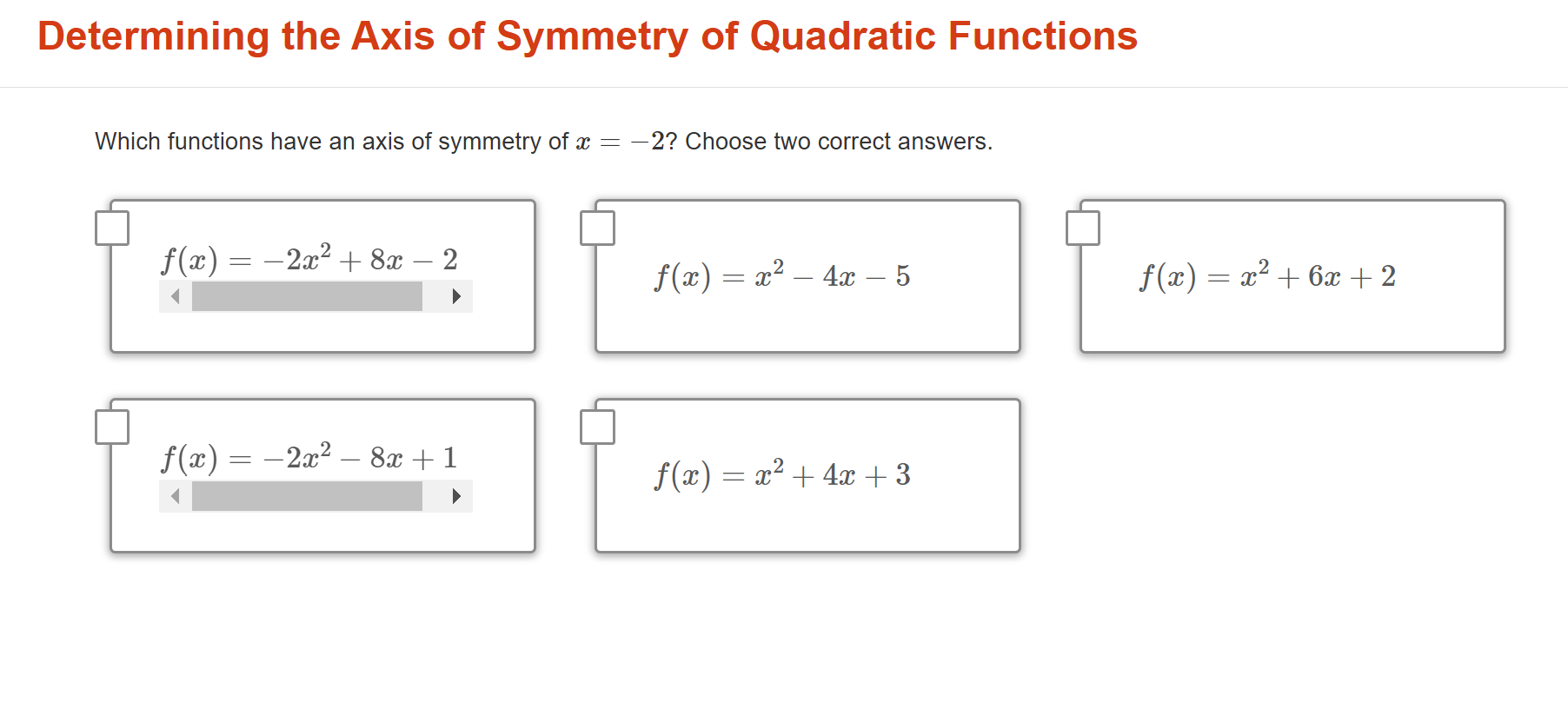 ? Determining the Axis of Symmetry of Quadratic