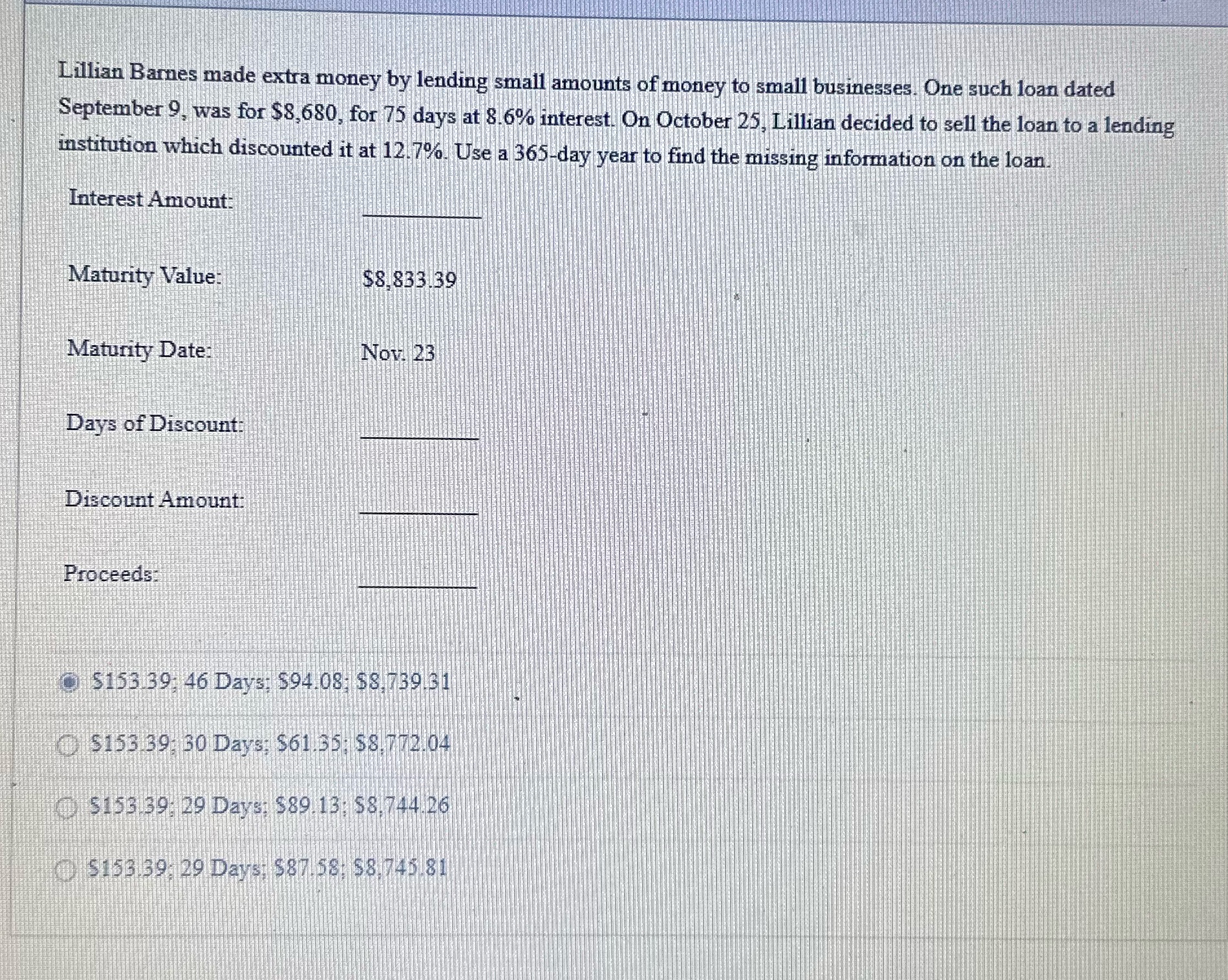 Lillian Barnes made extra money by lending small