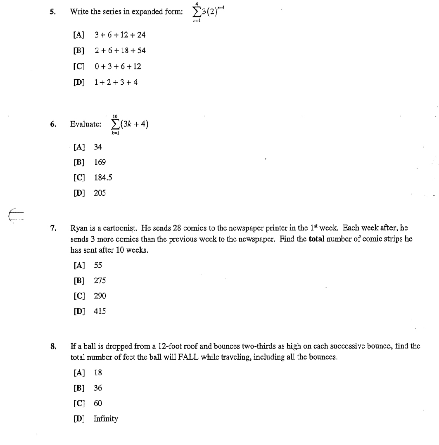 please solve 7. 4 Write the series in expanded