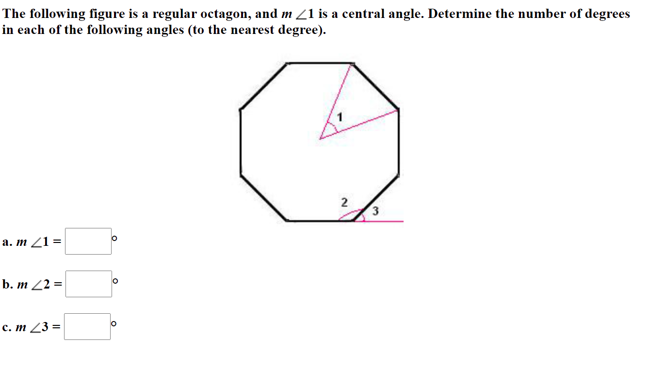 The following gure is a regular octagon, and m 41