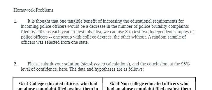 Homework Problems 1. It is thought that one