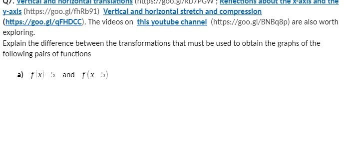 Q/. vertical and horizontal translations
