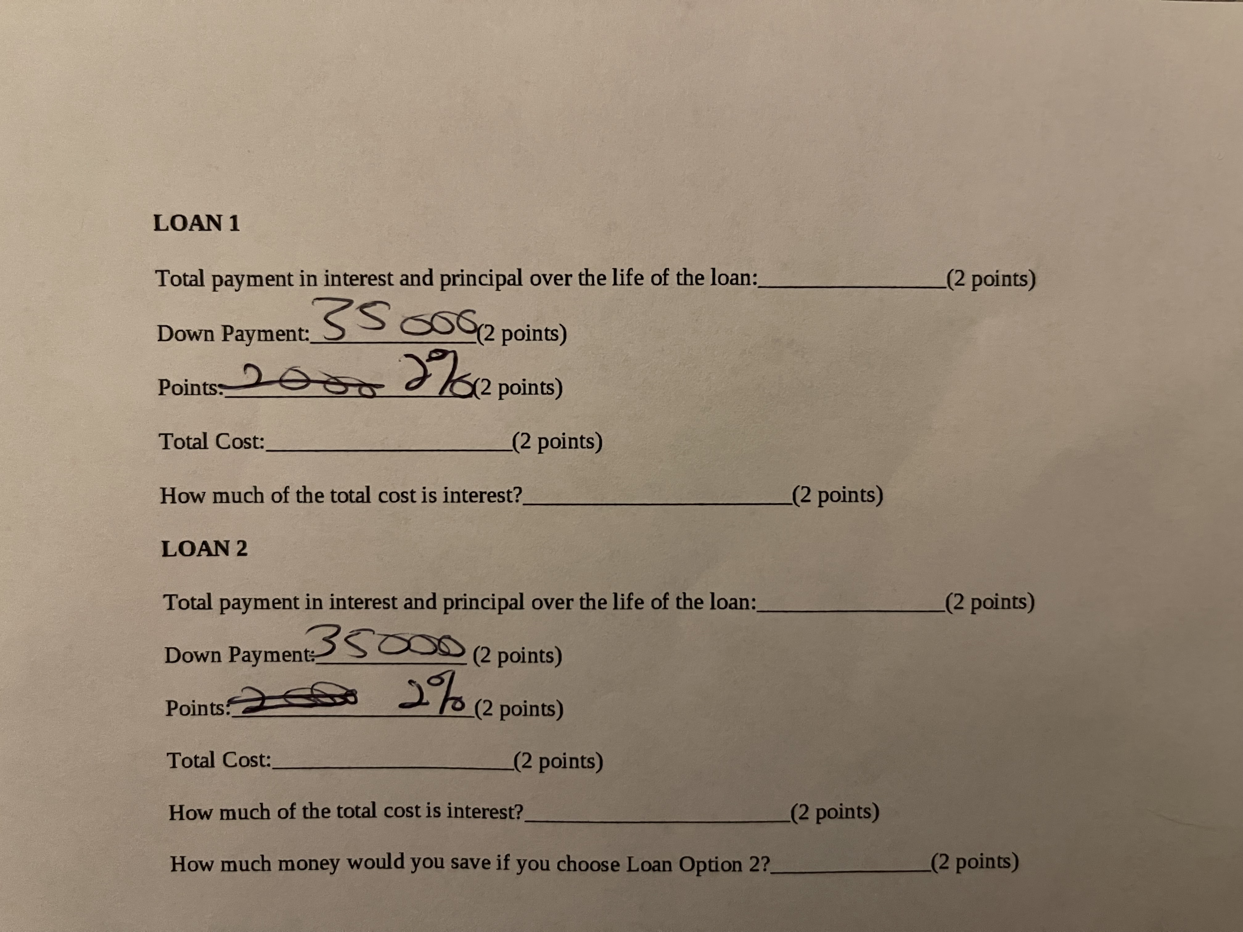 What is put in the blanks if the interest was