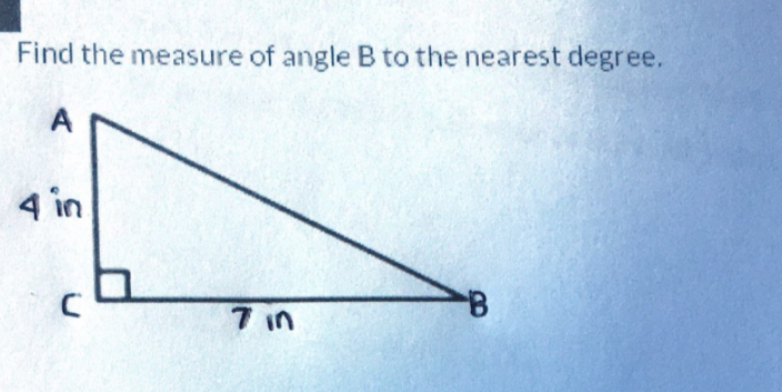 Find the measure of angle B to the nearest