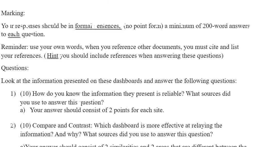 Marking: Yo ir responses should be in formai