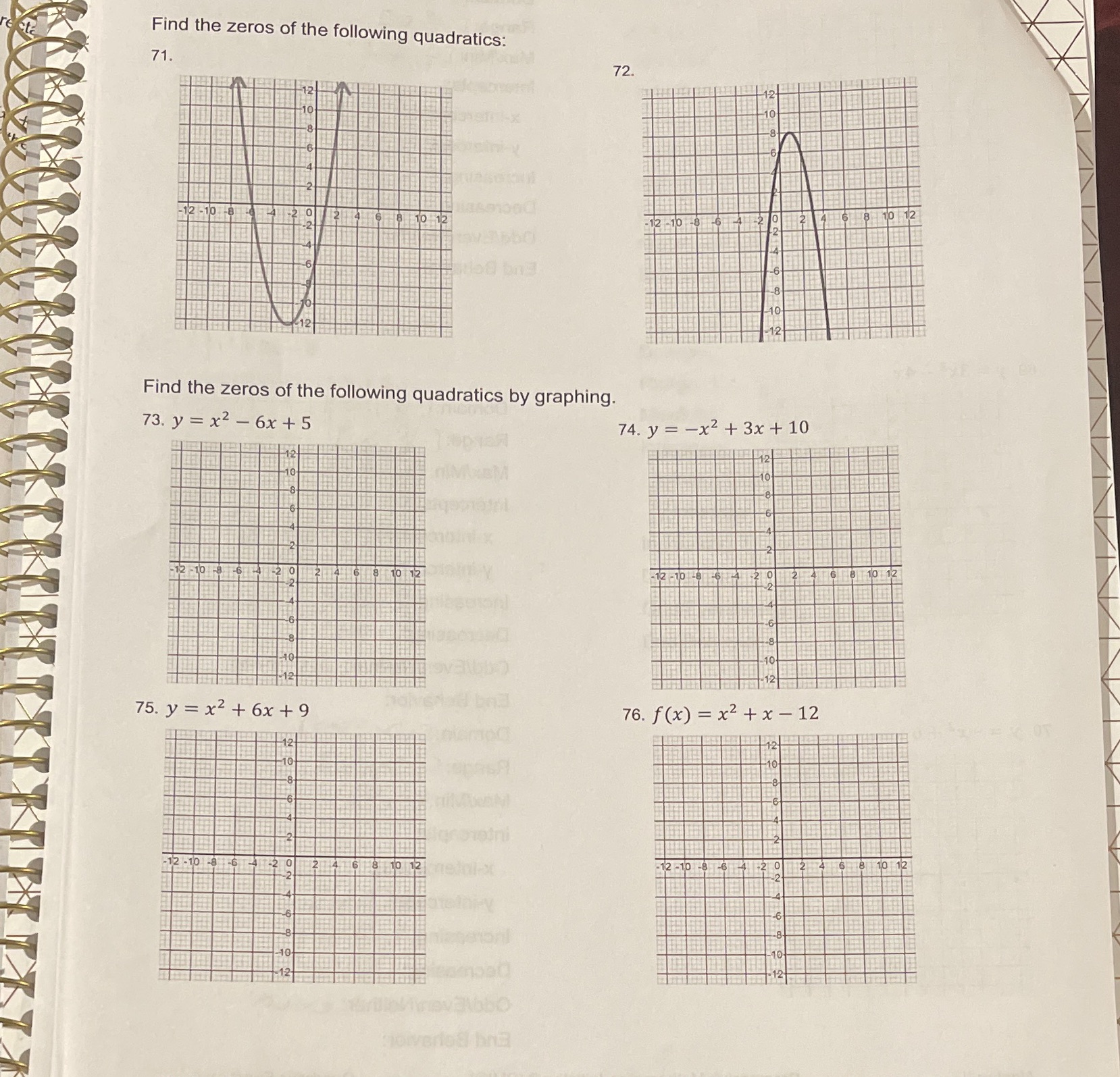 Need help Find the zeros of the following