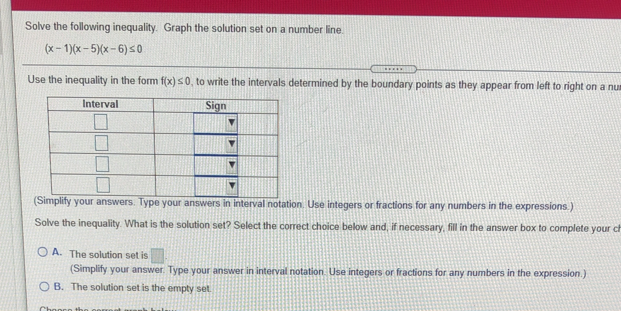 1. Graph the solution set on the table.2. The