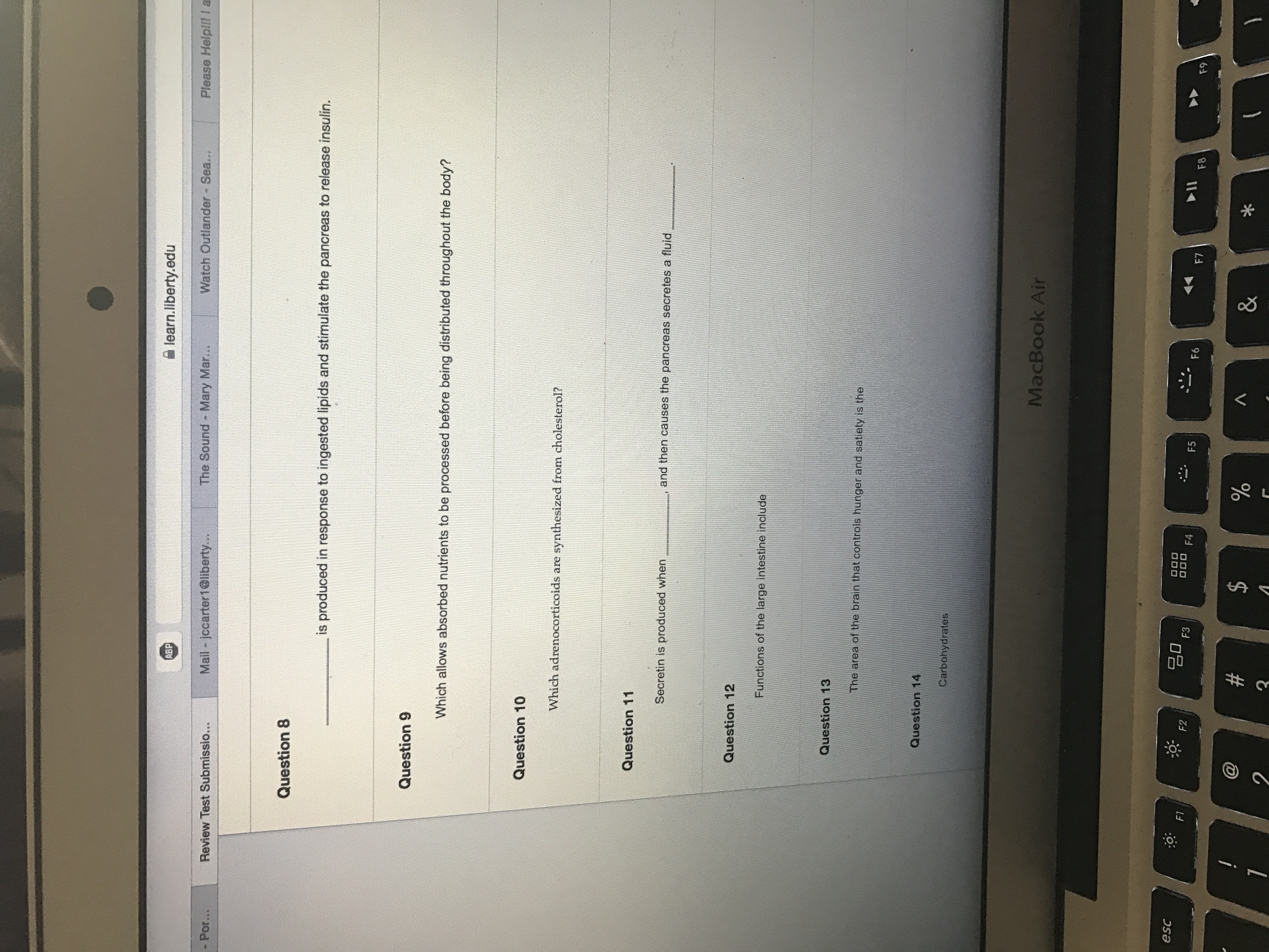 Could I please have the answer to these questions