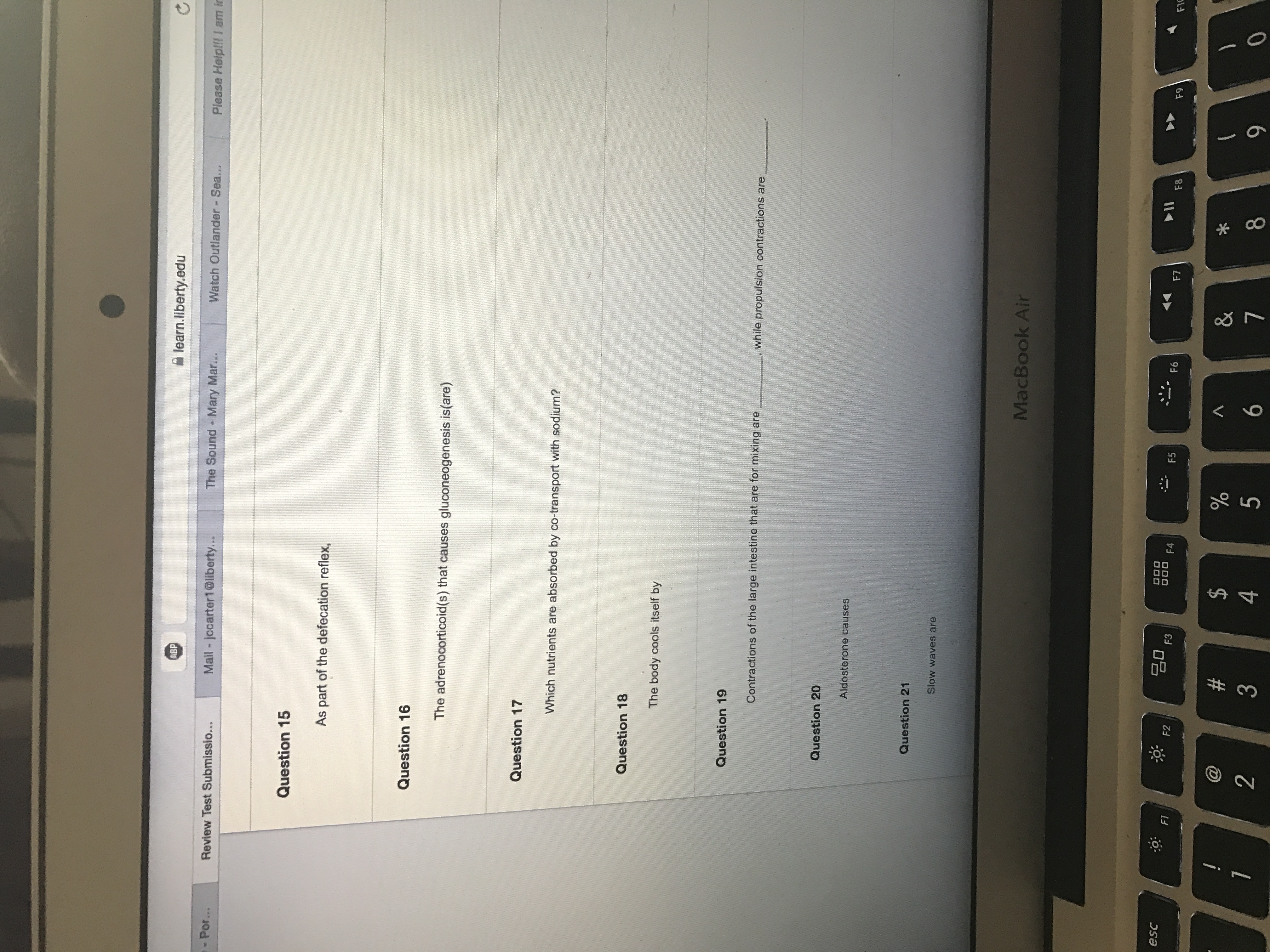 Could I please have the answer to these questions