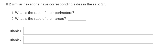 If 2 similar hexagons have corresponding sides in