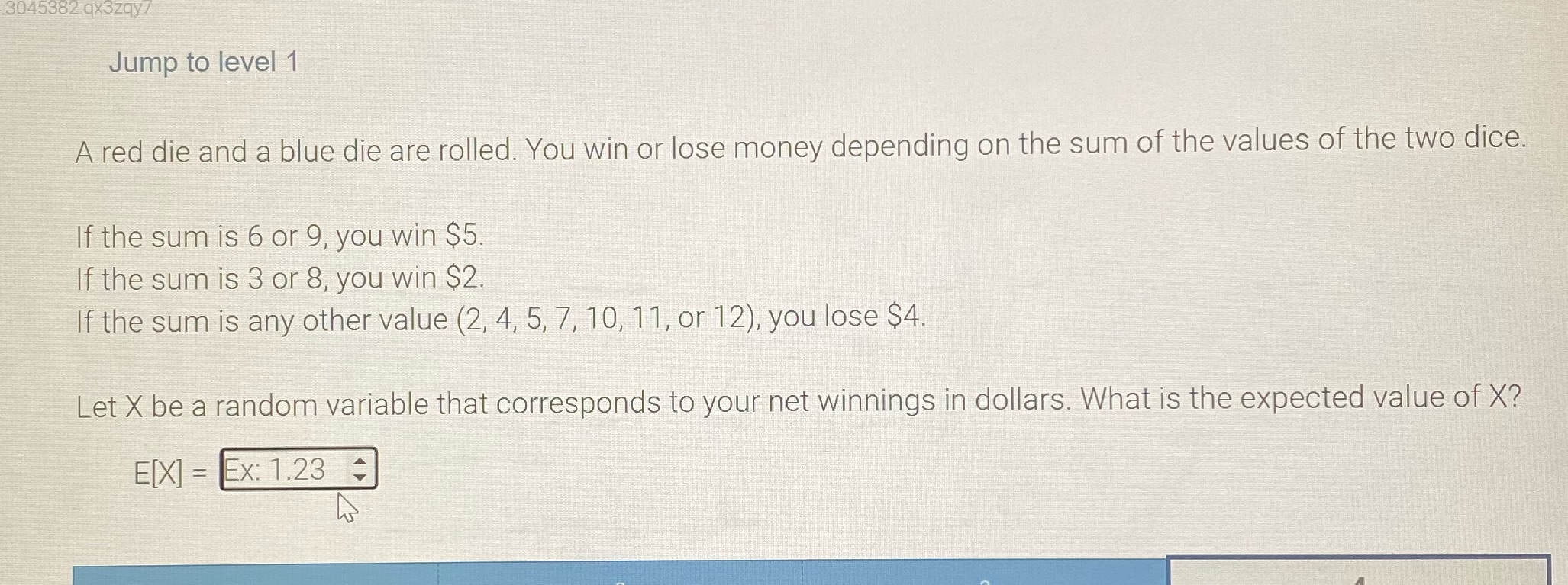 3045382 qx3zqy/ Jump to level 1 A red die and a