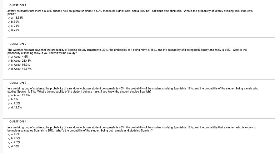 Answer these questions in order QUESTION 1 pizza?