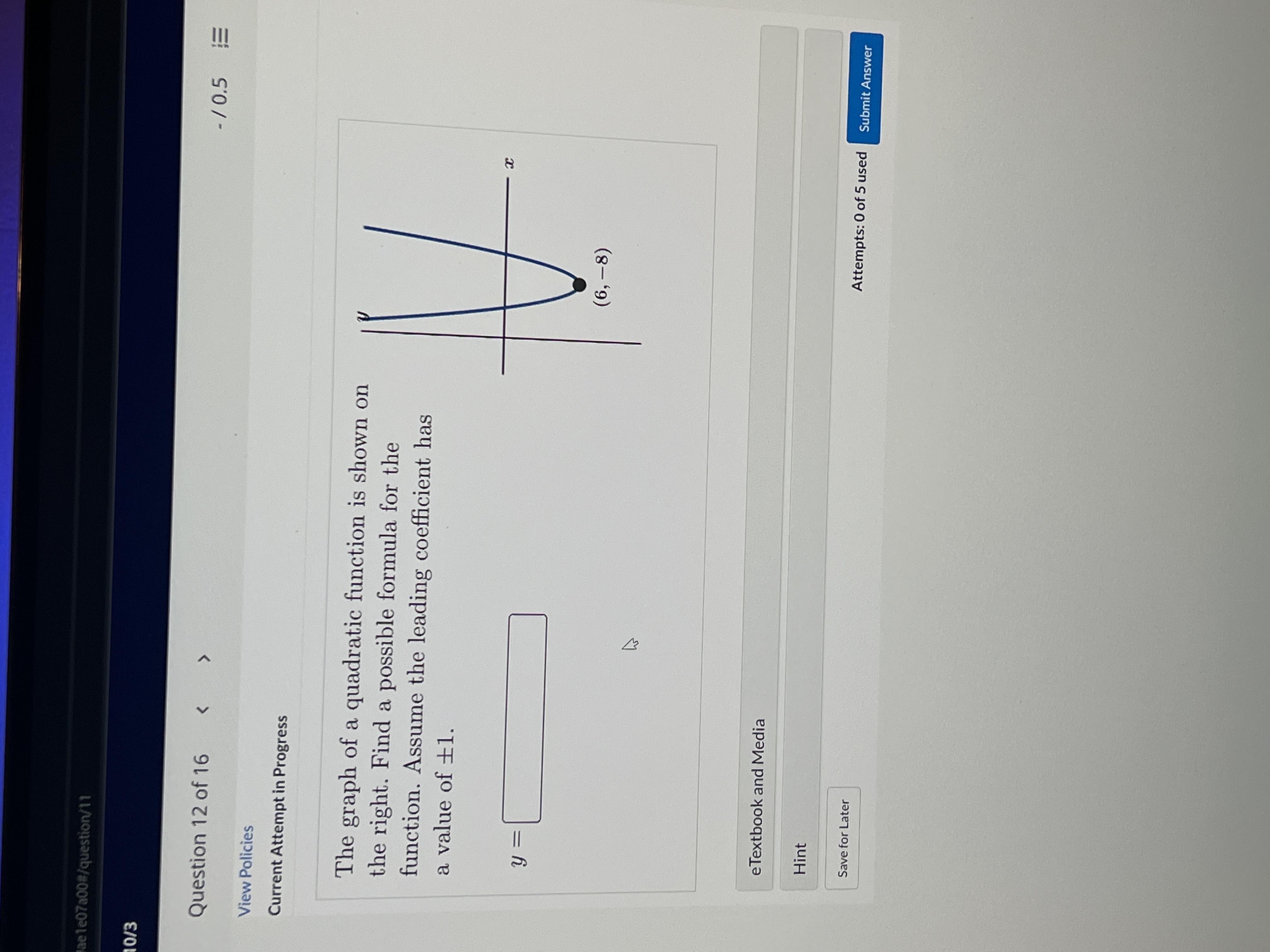 ae 1e07800#/question/11 10/3 Question 12 of 16 <