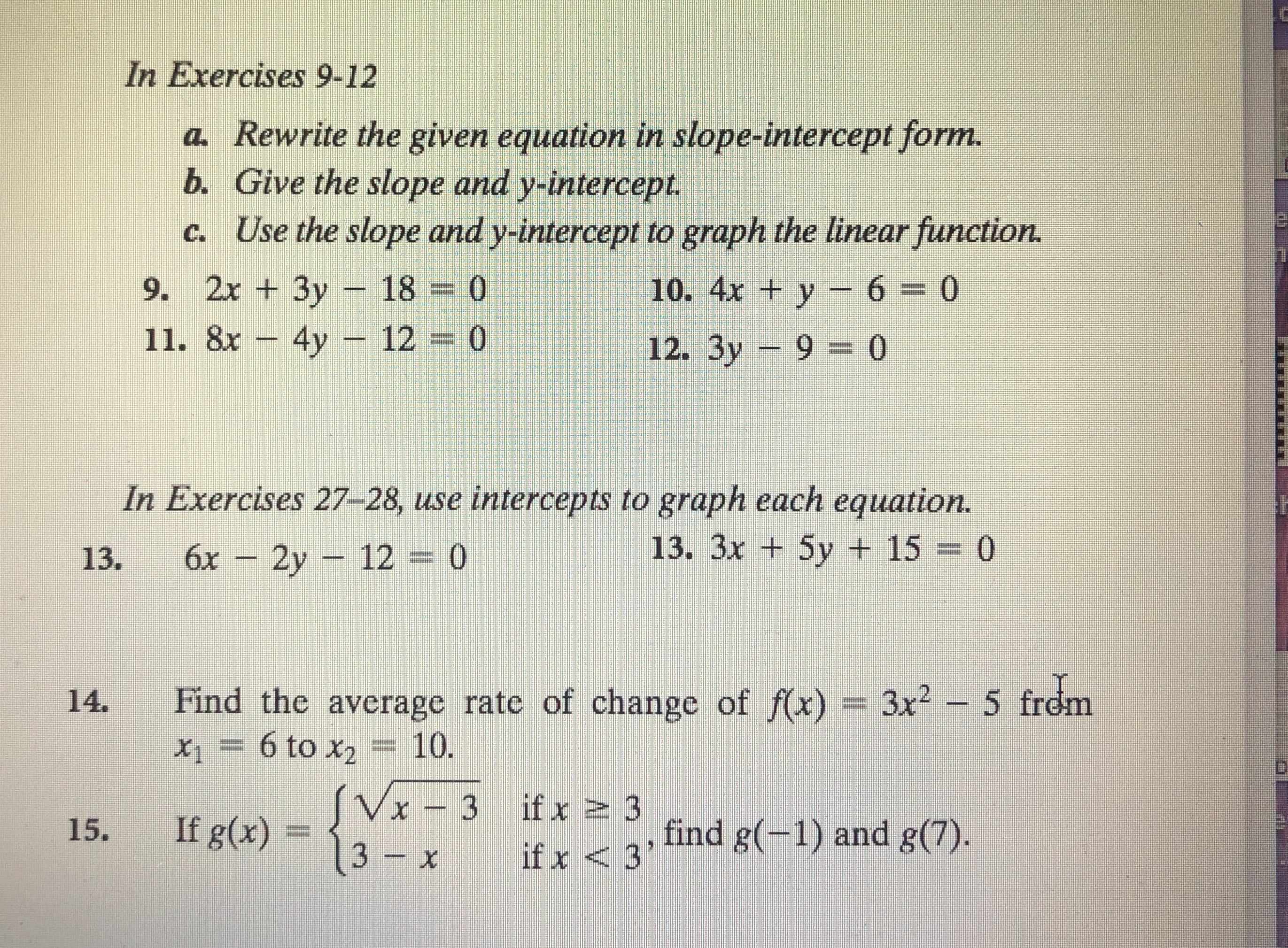 can you help me solve exercises from 9 to 13 ?