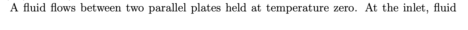 A fluid flows between two parallel plates held at
