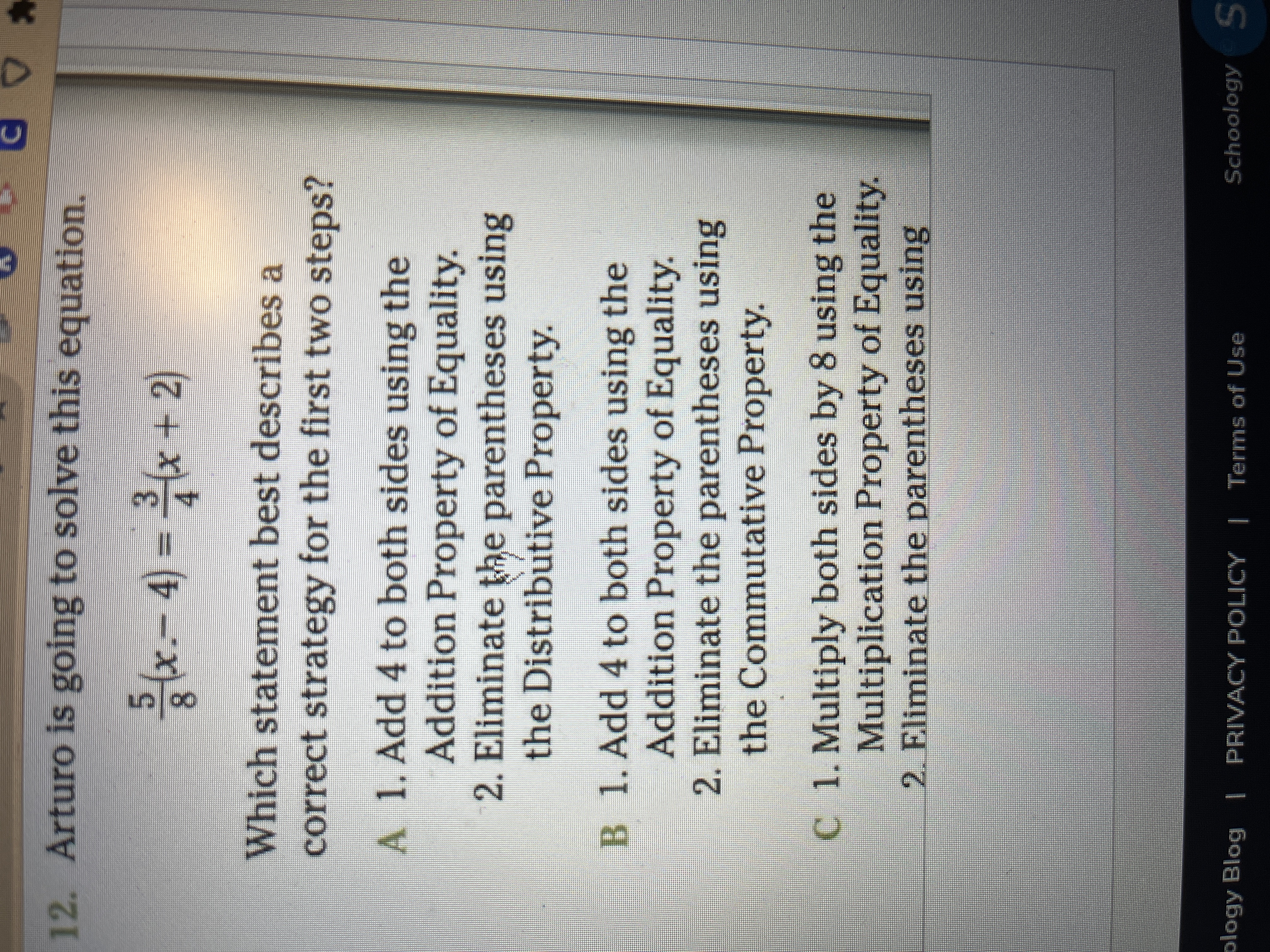 I need help C 12. Arturo is going to solve this