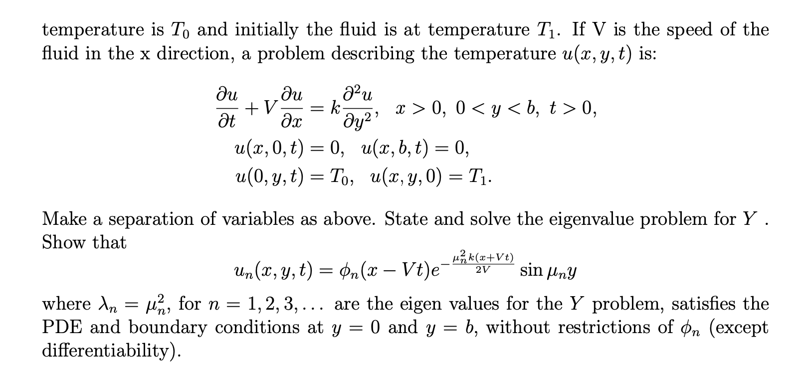 A fluid flows between two parallel plates held at