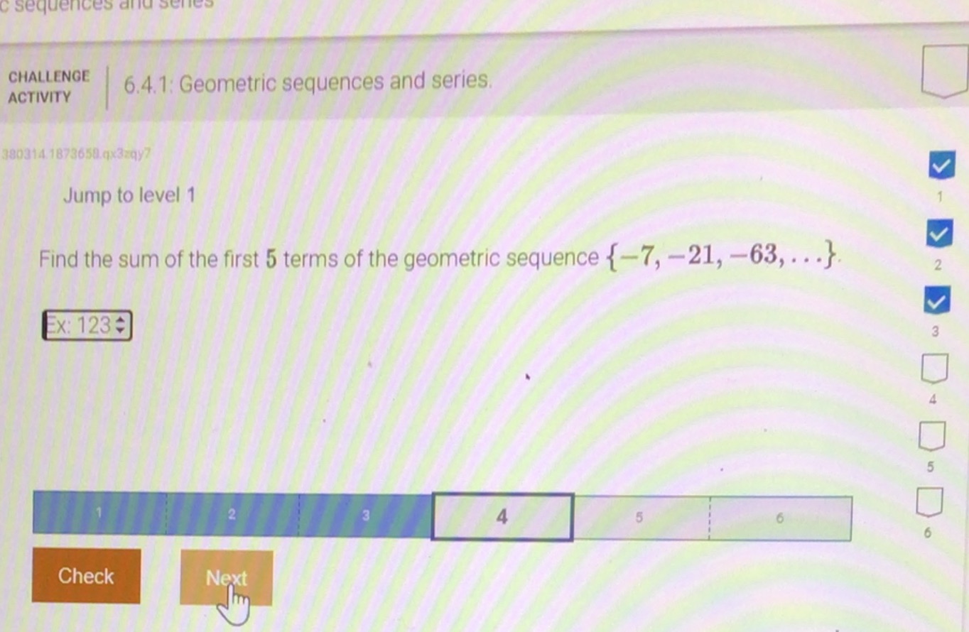 sequences and CHALLENGE 6.4.1: Geometric