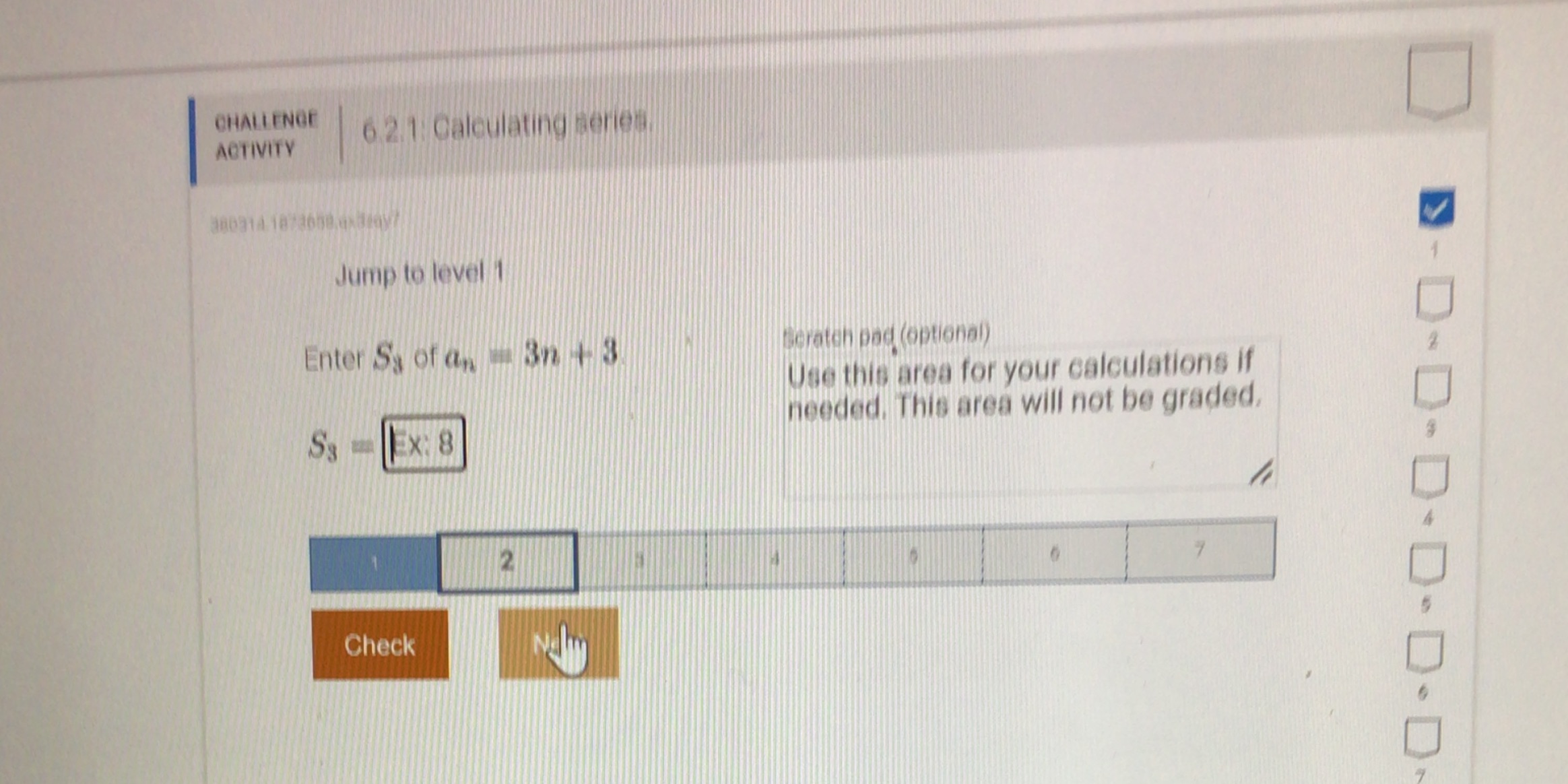 CHALLENGE ACTIVITY 6 2.1: Calculating series Jump