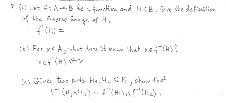 2 . ( R ) Let f: A -B be a function and . HEB.