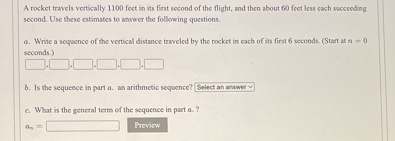 A rocket travels vertically 1100 feet in its