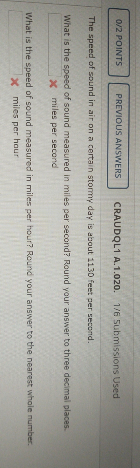 Find the answer 0/2 POINTS PREVIOUS ANSWERS