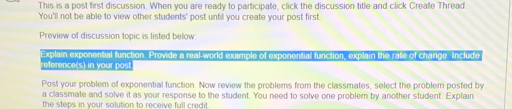 This.is a post tirst discussion. When you are