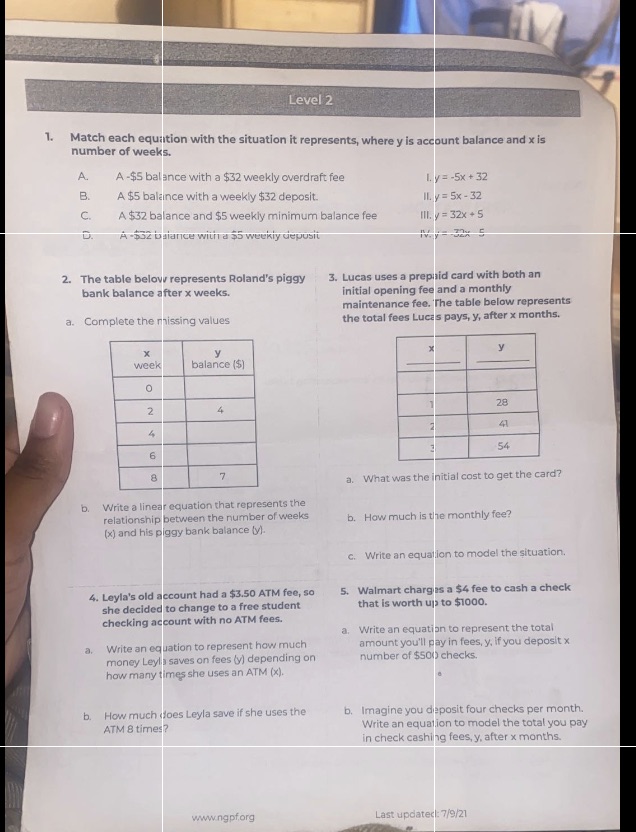 Can you answer all these questions for me please?