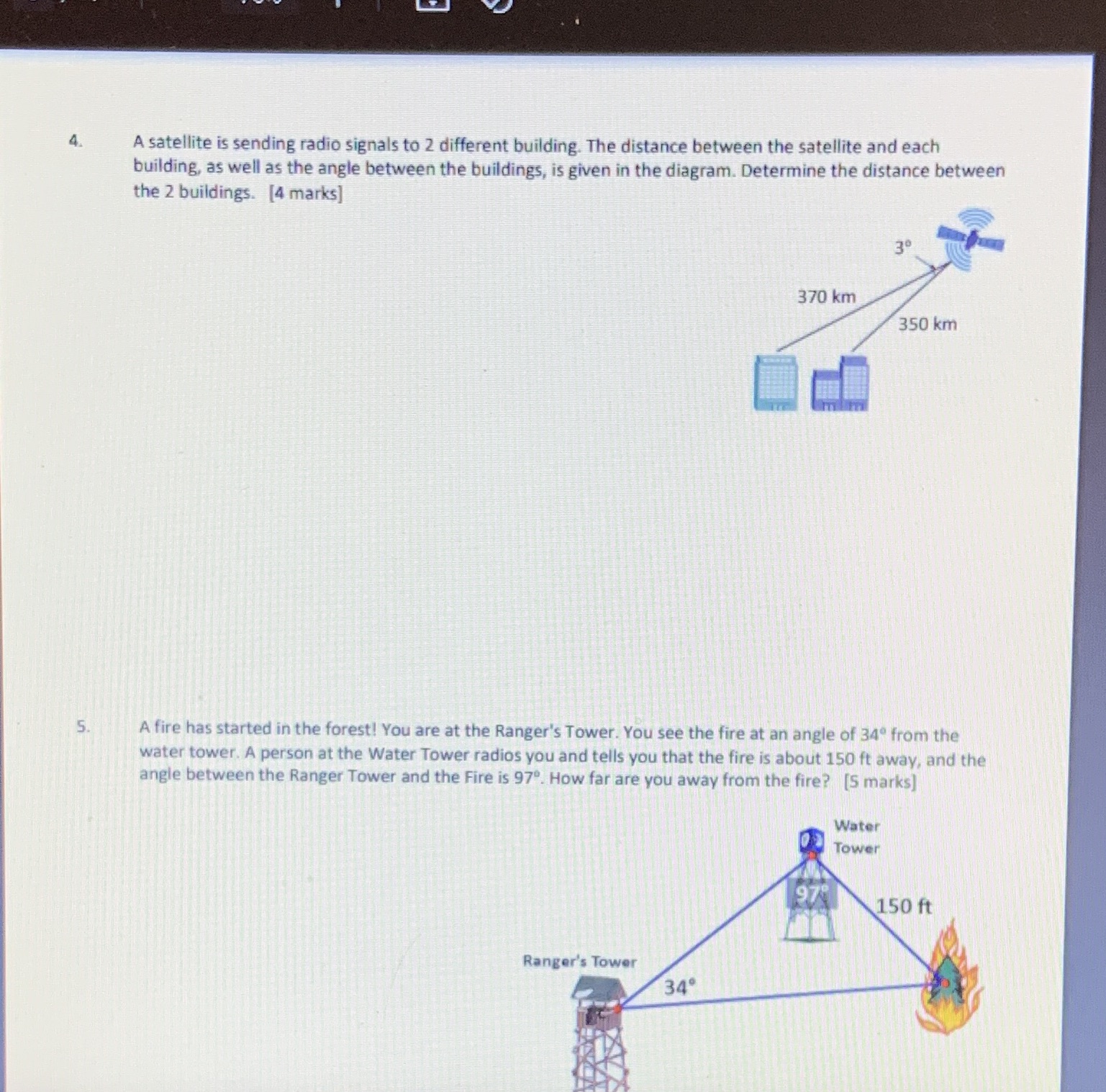 A satellite is sending radio signals to 2
