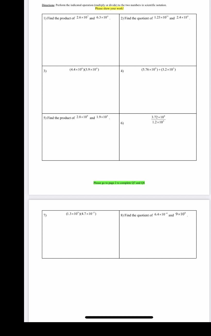 Multiplying & DividingScientific Notation