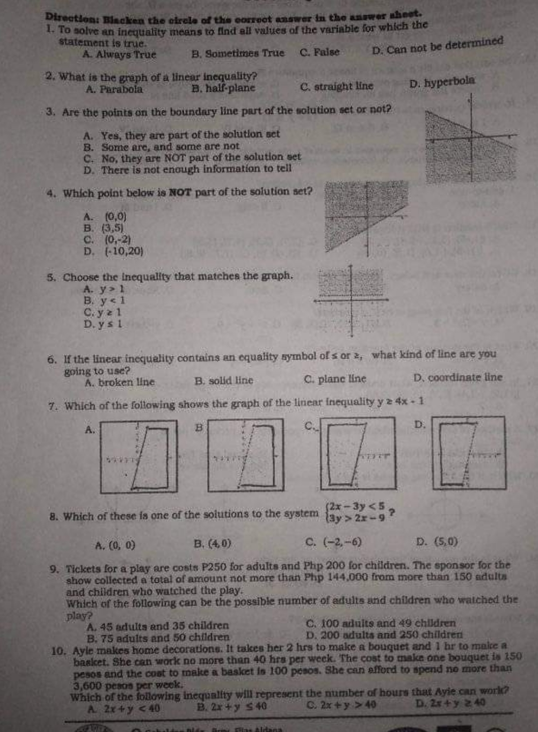 PLEASSSEEEE ANSWERE THISS ASAP Direction: Blacken