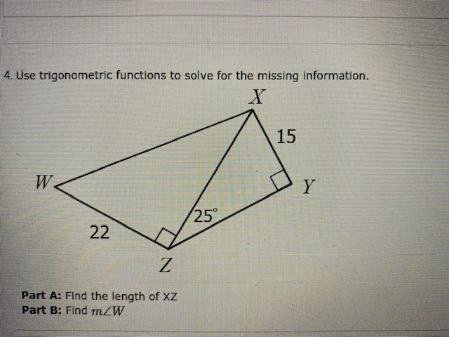 4. Use trigonometric functions to solve for the