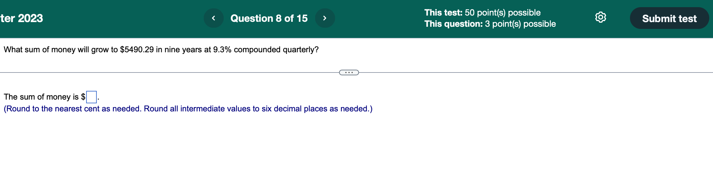 Can anyone help me to answer this ? This test: 50