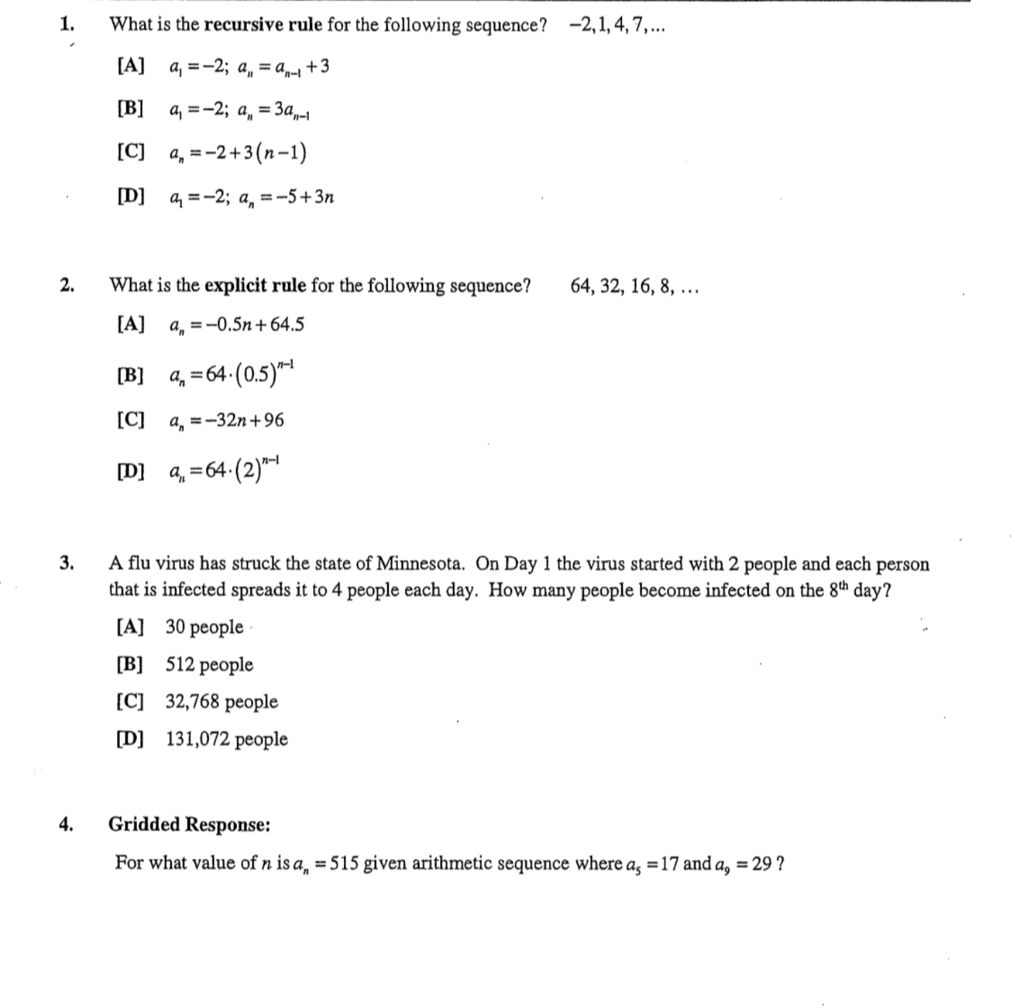 please solve 1. What is the recursive rule for